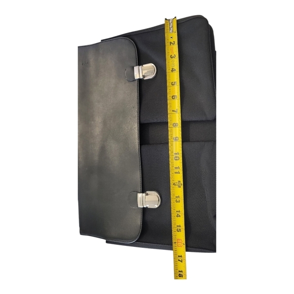 Classic Black Leather  And Material,  Work Tote Nwot - Picture 7 of 8